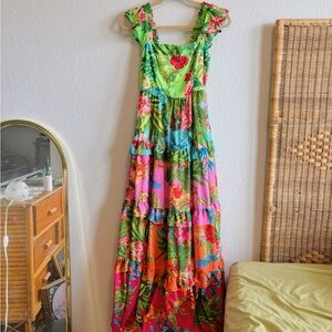 Flying Tomato Vibrant Floral Maxi Dress